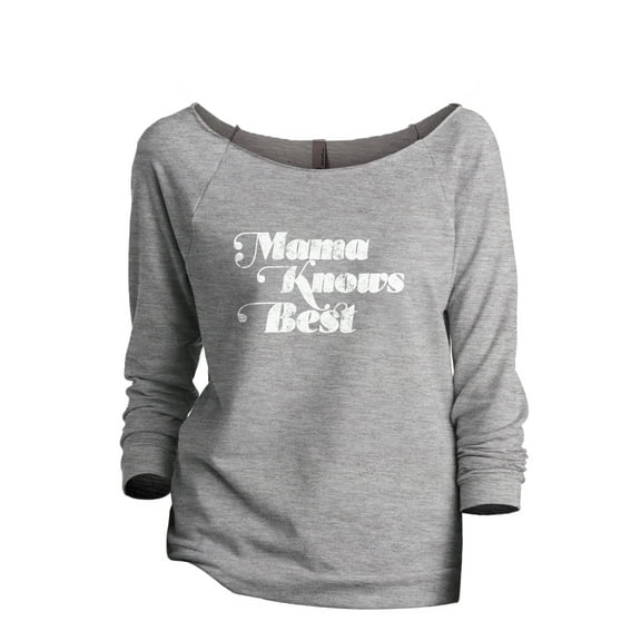 Mama Knows Best Women's Fashion Slouchy 3/4 Sleeves Raglan Lightweight Sweatshirt Sport Grey X-Large