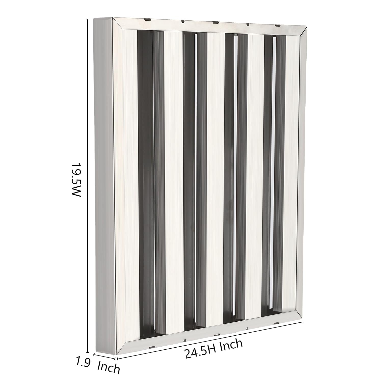 Kselythan Hood Filter Pack of 6, Commercial Kitchen Hood Filter, Stainless Steel Range Hood Baffle Grease Filter for Grease Rated Commercial Kitchen Exhaust Hoods