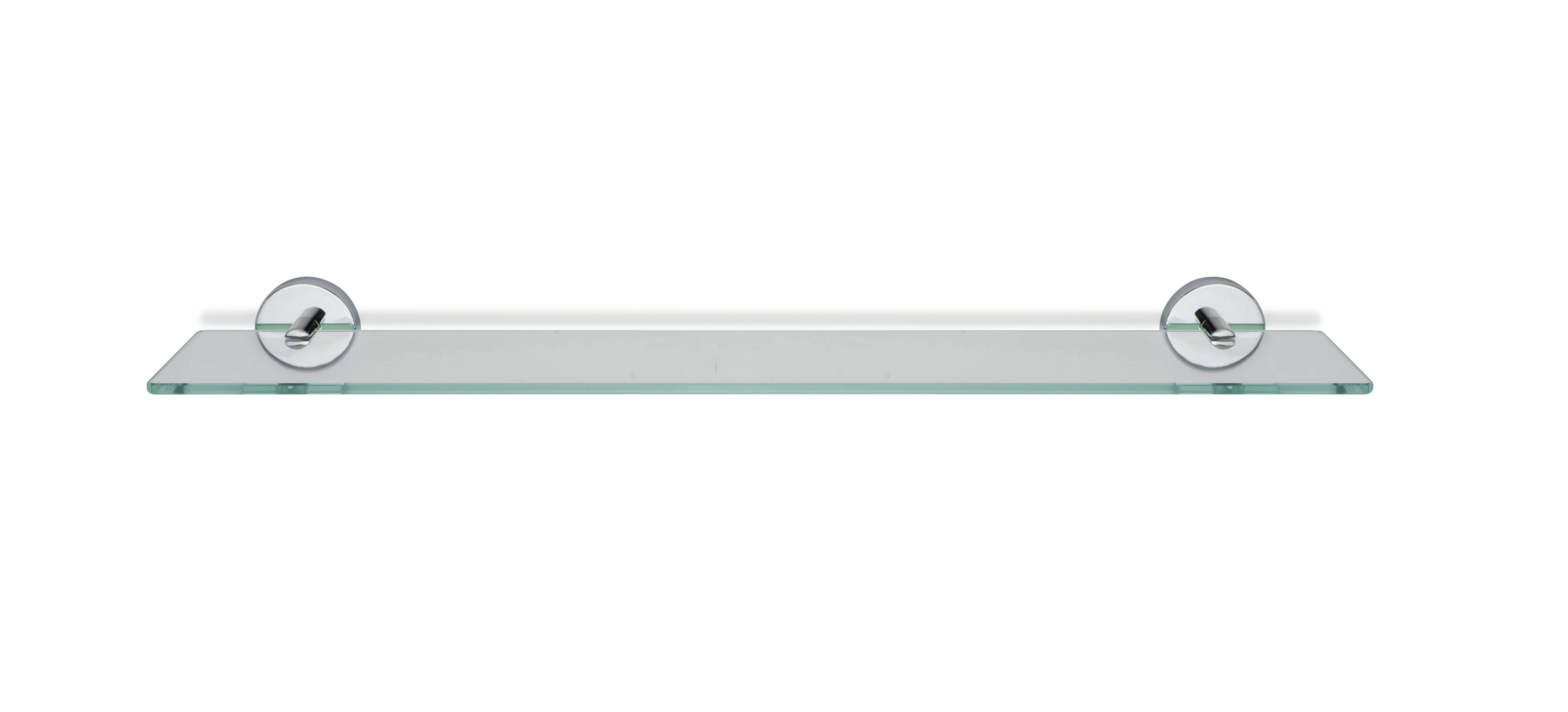 Croydex Epsom Flexi-Fix Screw or Glue Bathroom Glass Shelf with Chrome Fixings (23.2in)