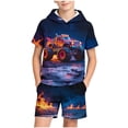 thumbnail image 2 of Cethrio Boys Graphic Outfit Sets Size 8, 2 Piece Short Sleeve Fashion Running Kids Summer Clothing Sets Dark Blue Size 8, 2 of 6