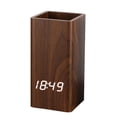 thumbnail image 1 of GROWTH TANK Pen Holder Digital Alarm Clock USB Battery Operated Desktop Bedroom Brown, 1 of 2