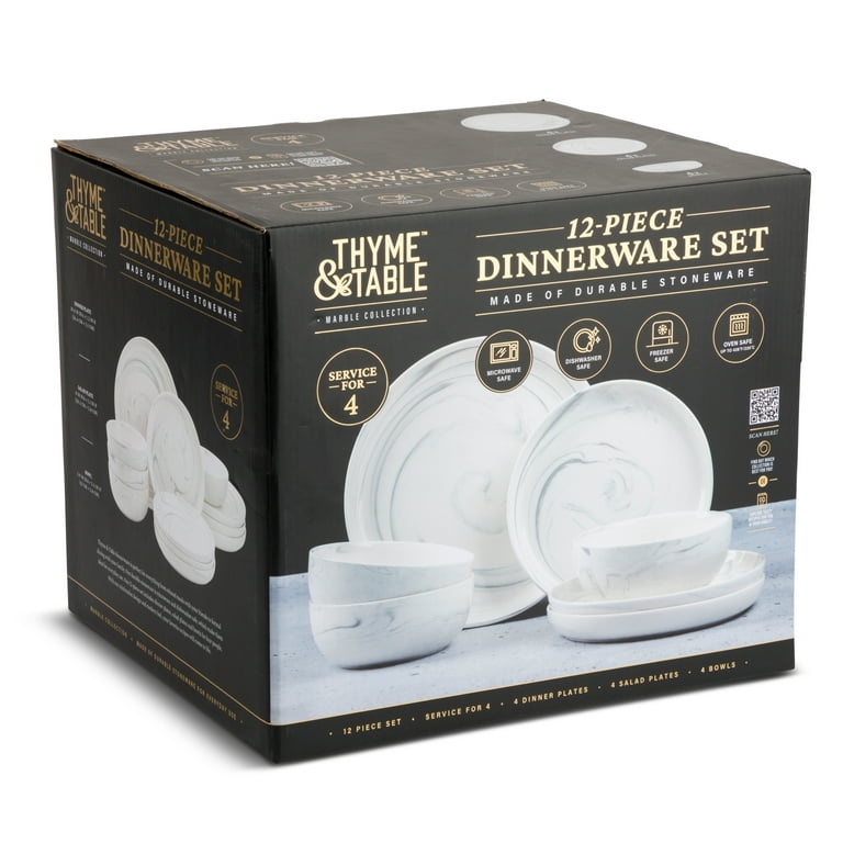 Thyme & Table Dinnerware Ava Stoneware, 12 Piece Set