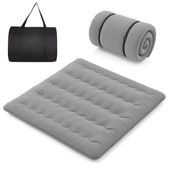 Costway Matelas Futon Très Grand Tatami Japonais Housse Lavable Sac de Transport Gris