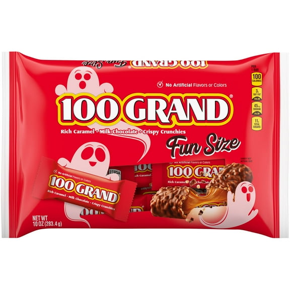 100 Grand, Fun Size Candy Bars, Trick or Treat Candy, 10 oz​ (Pack of 2)