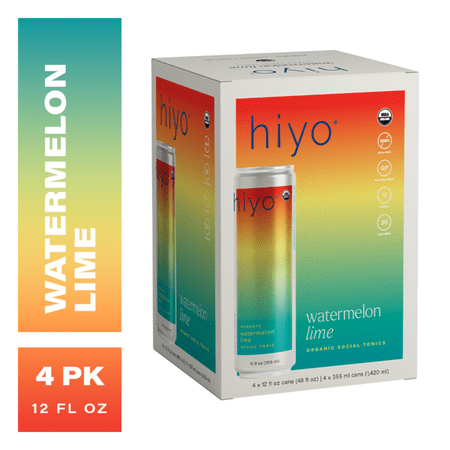 Hiyo Watermelon Lime Organic Social Tonic – 12 fl oz 4 Pack – Refreshing Non-Alcoholic Sparkling Beverage Hiyo Watermelon Lime Organic Social Tonic – 12 fl oz 4 Pack – Refreshing Non-Alcoholic Sparkling Beverage