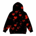 thumbnail image 4 of TIREOW Girls Hoodies Cute Heart Print Long Sleeve Hooded Sweatshirts Trendy Versatile Loose Casual Pullover Sweatshirts Tops, 4 of 5