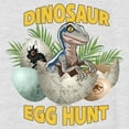 thumbnail image 2 of Women's Jurassic World Easter Velociraptor Dinosaur Egg Hunt Racerback Tank Top White Heather Medium, 2 of 4