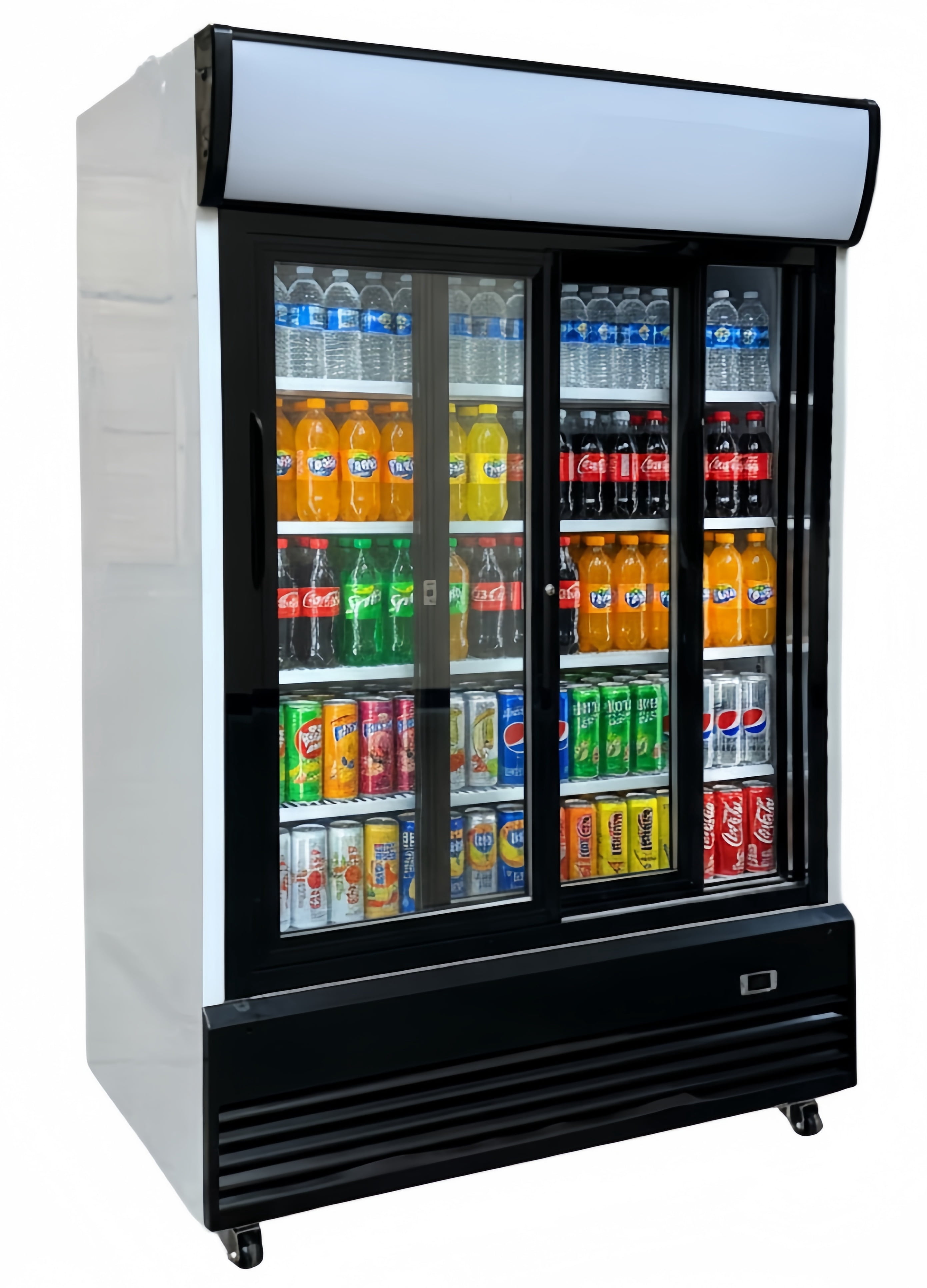 Cooler Depot NSF 48 in. Commercial Beverage Refrigerator, Two Sliding Glass Doors, LED Lighting