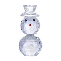 Virelaxpo Crystal Christmas Snowman Ornament for Home and Office Decor, Glass Snowman Figurine with Festive Details, Ideal as Holiday Gift or Tabletop Decoration