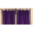 thumbnail image 4 of Lined Tie Top Sari Curtains 60" W X 120" L matching tiebacks- Handcrafted Purple Indian Drapes with Lining, Offering Privacy and Insulation for Living Room/Bedroom/Dining Room, Sold in Pairs, 4 of 6