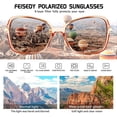 thumbnail image 4 of FEISEDY Vintage Square Polarized Sunglasses Trendy Cateye Ladies Oval Elegant Sun Glasses for Women Men B2760, 4 of 8