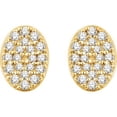 thumbnail image 2 of FB Jewels 14K Yellow Gold 1/6 CTW Diamond Oval Cluster Earrings, 2 of 2