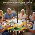 thumbnail image 3 of Round Outdoor Tablecloth with Umbrella Hole and Zipper, Sunflower Bee Tablecloth with Elastic Waterproof, Grey Buffalo Checkered Botanical Floral Patio Table Covers for 31" - 35" Picnic Pool Tables, 3 of 9