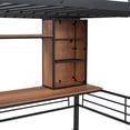 thumbnail image 5 of Full Size Metal Loft Bed with Desk and Storage Shelves, High Loft Bed Frame with Bookcases and Inclined Ladder, for Boys Girls Teens Adults, No Box Spring Needed, 5 of 8