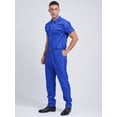 thumbnail image 2 of MSemis Men’s Coveralls Short Sleeve Mechanic Uniforms Work Overalls Jumpsuits with Removable Belt Blue XXL, 2 of 7