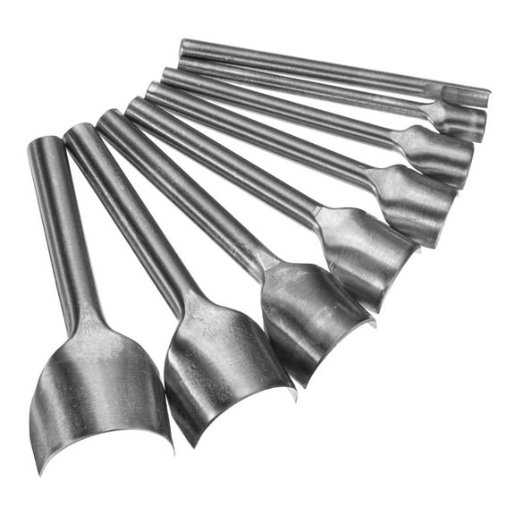 Uxcell 8pcs Half-Round Leather Cutter Punch 5mm-40mm Carbon Steel Strap Punch Tool for Crafting Strap Belt Wallet