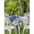 thumbnail image 3 of Outdoor Tablecloth with Umbrella Hole for Patio/Picnic/Party/Camping, Navy Blue Shell Coastal Waterproof Table Cloth Round Cover Washable, Starfish Coral Wooden Ocean Sea (Dia 60"), 3 of 9