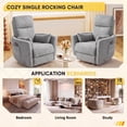 thumbnail image 6 of Furmax 360° Swivel Recliner Power Massage Rocker Chair Adult Glider Rocker with 2 Comfy Pillows for Nursery,Loop Yarn Gray, 6 of 7
