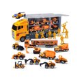 thumbnail image 1 of Syncfun 19 In 1 Die-Cast Construction Toy Truck With Little Figures, Mini Construction Vehicles In Big Carrier Truck, Patrol Rescue Helicopter For Boy, 1 of 5