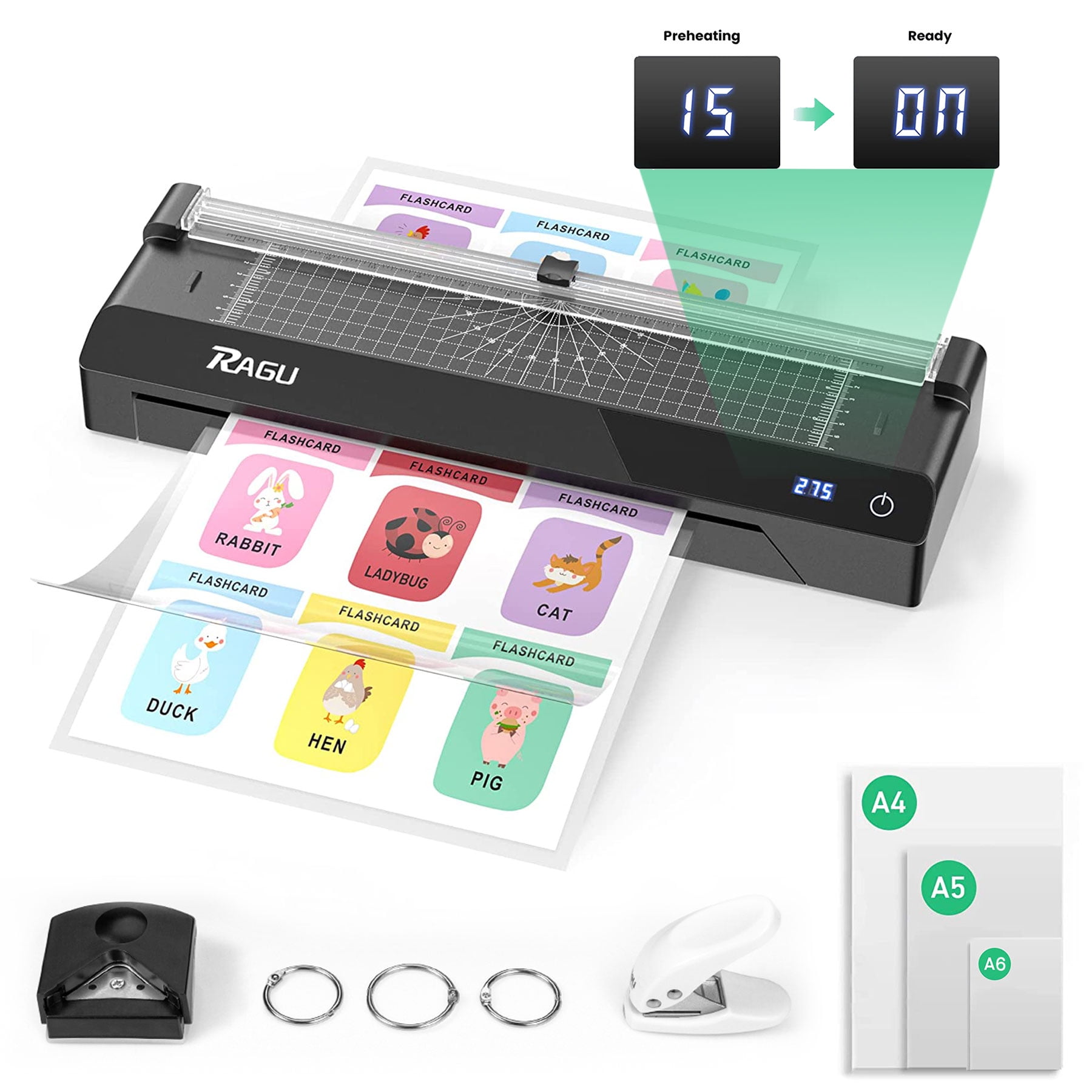 A4 Thermal Laminator Set with Touchscreen, RAGU 9 inch Laminating
