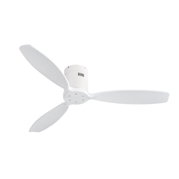 Witaxima 52 Inch Modern Ceiling Fan with Wood Blades, Remote Control, Reversible DC Motor, No Light, White for Indoor Use