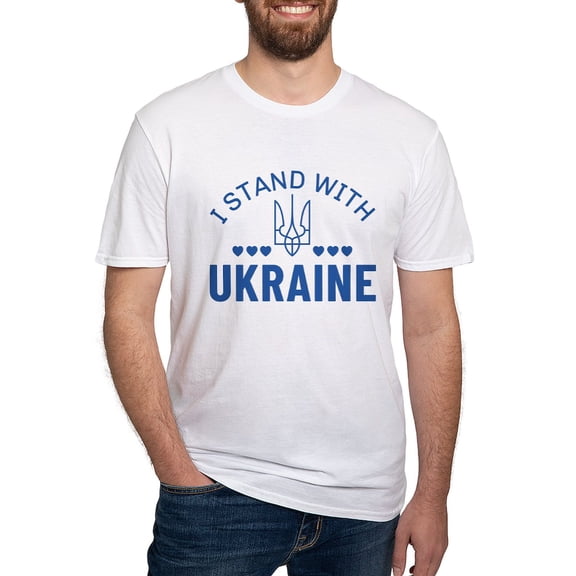 CafePress - I Stand With Ukraine Fitted T Shirt - Fitted T-Shirt, Vintage Fit Soft Cotton Tee