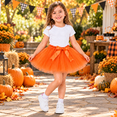 thumbnail image 4 of Petitebelle Single Color Girl Tulle Tutu 1-10y (Orange, 5-10 Years), 4 of 5