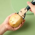 thumbnail image 3 of Wholesale Stainless Steel Dual-Blade Peeler for Kitchen: Multi-Functional Tool for Fruits, Vegetables & Fish Scaling – Lightweight, Rust-Resistant, Easy-Grip Design in White-Green (Perfect for Home,, 3 of 6