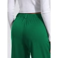 thumbnail image 4 of Women's Wide Leg Pants Business Casual Work Dress Pants with Pockets High Waist Pleated Loose Trouser Long Pants (XL, Green), 4 of 8