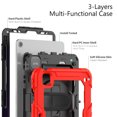 thumbnail image 6 of Case for iPad Air 5th Generation / iPad Air 4th Generation 10.9 inch with Screen Protector, 360 Degree Rotating Kickstand Hand Strap Shockproof Cover with Shoulder Strap, Red, 6 of 7