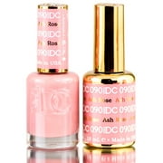 Ash Rose (090) , DND DC Pinks GEL POLISH DUO, Gel Lacquer 0.5 oz + Matching Nail Polish Color 0.5 oz, Daisy Nails, Daisy Hair Scalp - Pack of 1 w/ Sleek Teasing Comb