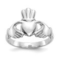thumbnail image 1 of 14K White Gold Polished Claddagh Ring, 1 of 2