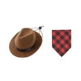 thumbnail image 3 of Dog Clothes,Pet Cowboy Hat Set, Pet + - Scarf Set Cosplay Hat, Pet Daily/Travel/Photo/Party Costume Hat 1Brown, 3 of 4