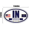 thumbnail image 3 of Flag of Indiana / American Flag Oval 3M Vinyl Bumper Sticker Decal | Navy & Gold Kokomo, IN Sticker Vinyl Decal, 3 of 3