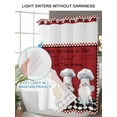 thumbnail image 4 of No Hook Shower Curtain with Snap in Liner,Kitchen Gnome Cute Chef Gourmet Pot Waterproof Bath Curtain Double Layers with See Through Top Window,Red Black Plaid Hotel Shower Curtains 72x72in, 4 of 9