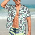thumbnail image 7 of Bingfone Men's Short Sleeve Button Down Shirts Hawaiian Bears and Tropical Leaves Printed Beach Shirt, 7 of 7