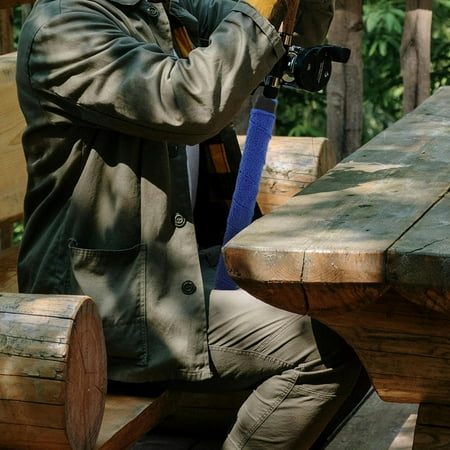 DEEPCRAFF 5Pcs Blue Fiber Fishing Rod Wraps for Stable and Ergonomic Grip 13.4×1.2×0.2in