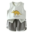thumbnail image 4 of Gerichy Baby Boy Outfits Summer Outfits Set For Kids Boys Baby Toddler Cartoon Car Outfits Vest Sleeveless Printed Boys Tops+Shorts Suit Boys Bodysuits Vest+Shorts Kids Boys Girls Dinosaur Set, 4 of 4