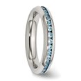 thumbnail image 2 of Auriga Fine Jewelry Stainless Steel Polished 4 mm December Teal CZ Ring for Women Size 9, 2 of 7