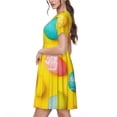 thumbnail image 2 of Disketp Easter eggs (2) para Vestido de Manga Corta para Mujeres, Vestidos de Verano para Mujeres, Casual y Holgado para la Playa, 2 of 6