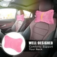 thumbnail image 3 of Unique Bargains 1 Pair Furry Car Seat Neck Pillows Soft Fluffy Car Headrest Pillows Head Support Car Decor Pink, 3 of 6