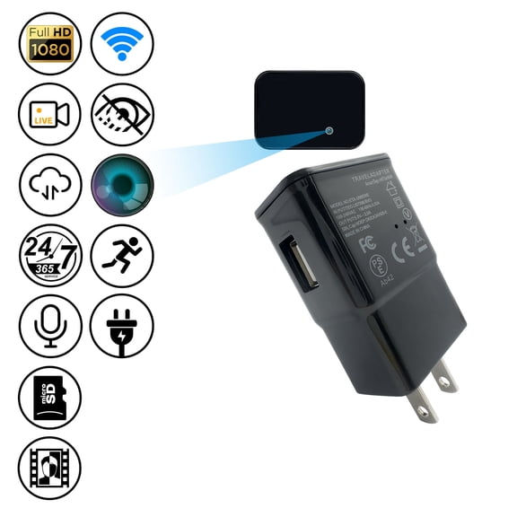 Aiacmea Smart Mini Camera with Wi-Fi & RTMP Live Stream - 1080P Hidden Security Camera, Plug & Play, Motion Alerts, 2-Way Audio, Works with App for Home, Office, Nanny Cam