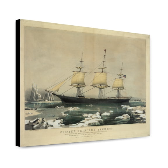 Canvas Print: Clipper Ship Red Jacket: In The Ice Off Cape Horn, On Her Passage
