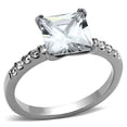 thumbnail image 5 of Women's Stainless Steel Engagement Ring with AAA Grade CZ in Clear- Size 5, 5 of 5
