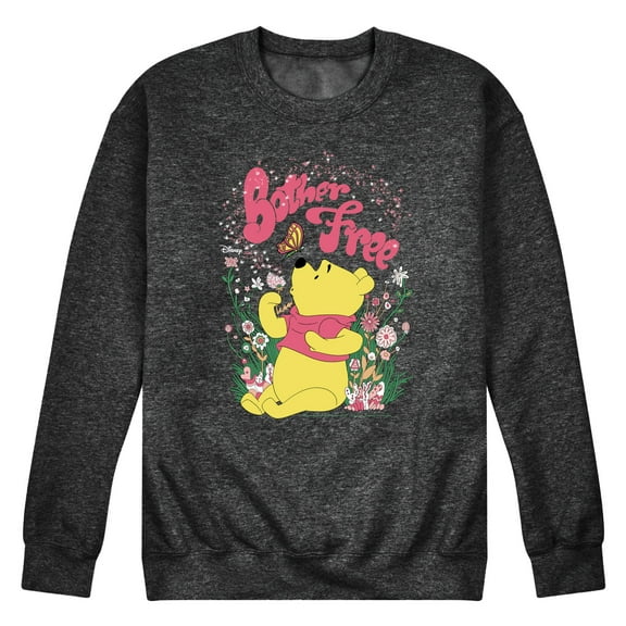 Winnie the Pooh - Sitting in a Field of Flowers - Bother Free - Men's Crew Neck Fleece Pullover