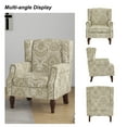 thumbnail image 4 of DREAMSIDEA Wingback Accent Chair Sets of 2 for Living Room,Traditional Floral Pattern Armchair with Comfy Upholstered Set-White, 4 of 5
