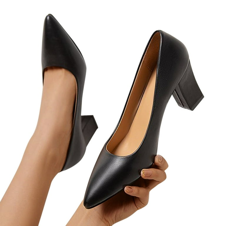 Cute black block clearance heels