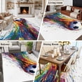 thumbnail image 6 of Rainbow Soccer Washable Area Rug 6 x 9 ft Abstract Paint Trails Artistic Multicolor Fluid Art Ball , Soft Non Slip Rugs Stain Repellent Indoor Felt Carpet for Living Dining Room Bedroom Home Office, 6 of 9