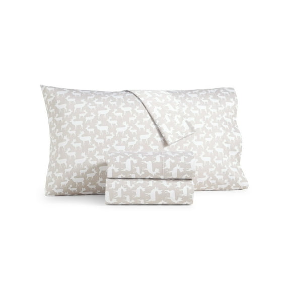 CHARTER CLUB DAMASK COLLECTION DAMASK Designs Beige Imprimé Ensemble de Draps Pleine Grandeur