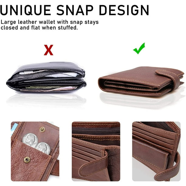 Snap Button Small Wallet, Cute Fold Faux Leather Wallet With Card